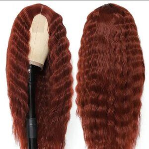 NWOT 26 Inch Synthetic Curly T Part Lace Front Wig /